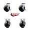 Service Caster 6 Inch Glass Filled Nylon Caster Set with Roller Bearings 2 Brakes 2 Rigid SCC SCC-30CS620-GFNR-TLB-2-R-2 - alternate 3
